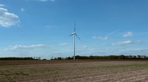 Wind turbine in field Stock Footage 55334477