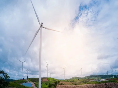 Wind Turbine in a field. Stock Footage 78541480