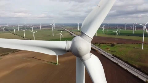 Wind turbine in the field Stock Footage 142387499