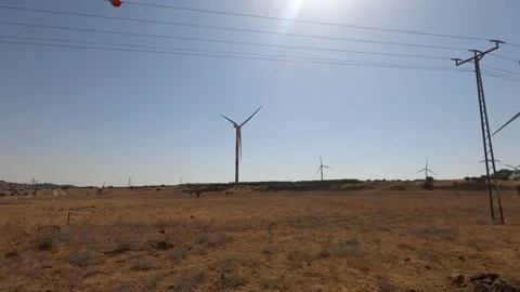 Wind turbine in field. Stock Footage 197785636