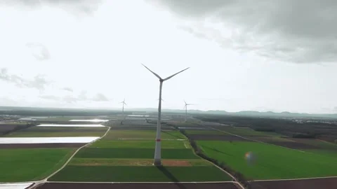Wind turbine in the field Stock Footage 236011673