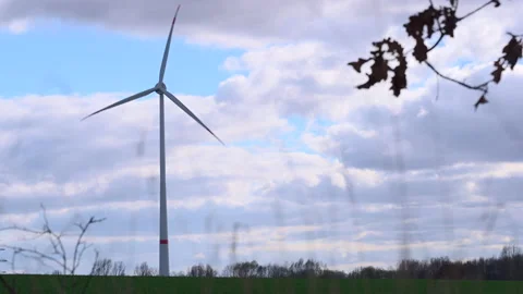 Wind turbine in a field Video stock 237436976