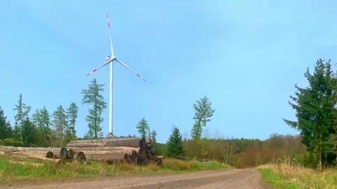 Wind turbine in the field Stock-Footage 273249343