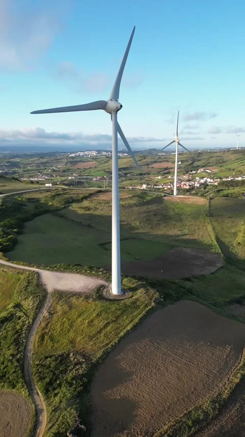 Wind Turbine in Fields Stock Footage 280263061