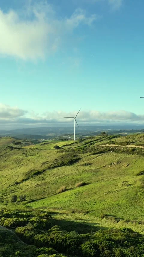 Wind Turbine in Fields Stock Footage 280263124