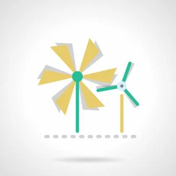 Wind turbine flat color vector icon Ilustración de archivo