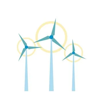 Wind turbine flat icon Stock Illustration
