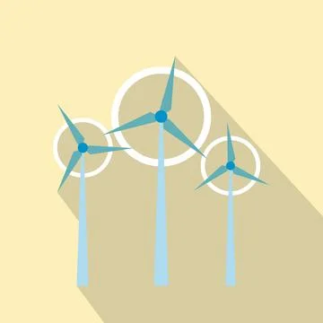 Wind turbine flat icon Stock Illustration