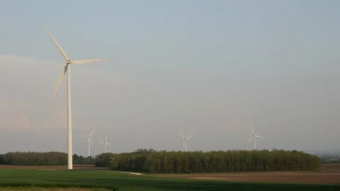 Wind Turbine Forest close4K Stock Footage 231105152
