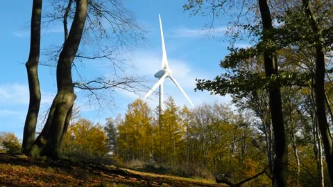 Wind turbine in the forest Stock Footage 292397076