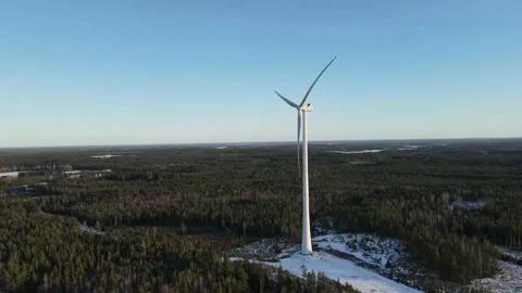 Wind Turbine in a forest in the winter Stock-Footage 171700971