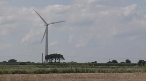 Wind turbine framed left - HD Video stock 28475178