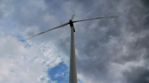 Wind Turbine - Front Stock Footage 839364