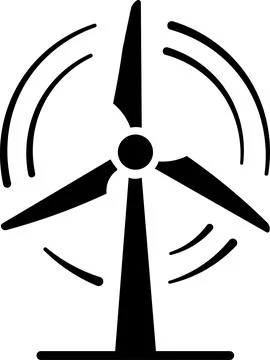 Wind turbine generating clean electric power icon Illustrazione stock