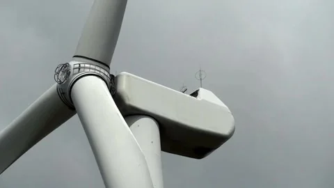 Wind Turbine Generator Close-up View Stock Footage 304955881