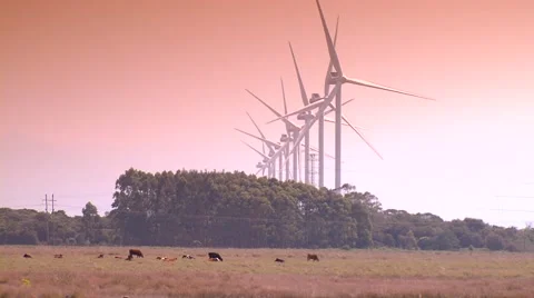 Wind turbine generator energy Stock Footage 68680096
