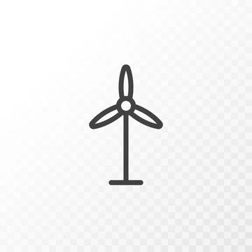 Wind turbine generator symbol. Vector black linear illustration. Stock Illustration