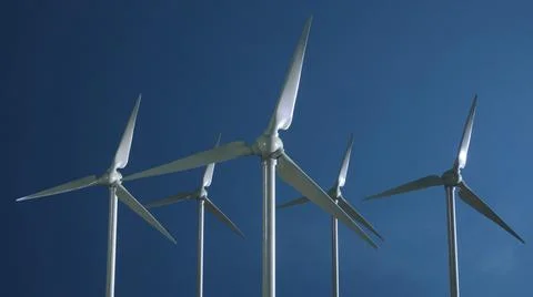 Wind turbine generator wind energy plant power turbine. Wind power renewable  Stock Illustration