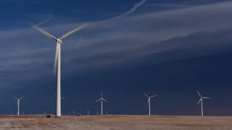 Wind turbine generator Wind farm Video stock 53350277