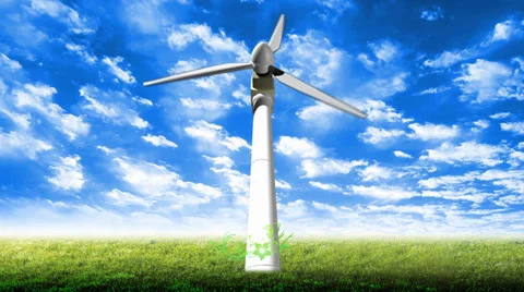 WIND Turbine Green Video stock 35276148