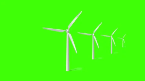 Wind Turbine Green Screen Background Animation Stock video footage Vidéo 278925700