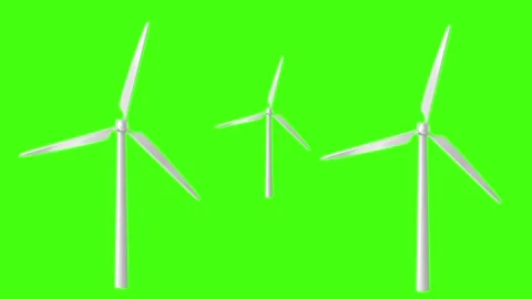 Wind turbine green screen Stock Footage 259963887