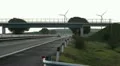 Wind turbine on highway HD Footage