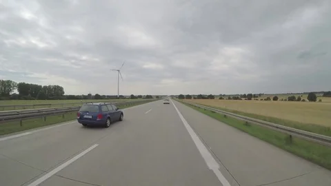 Wind turbine highway Stock Footage 77293827