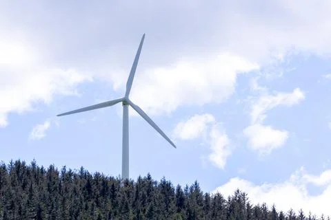 Wind Turbine On Hillside Stock Photos