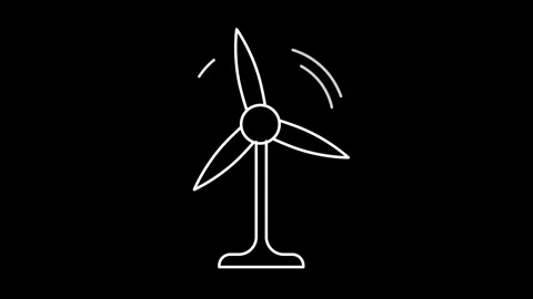 Wind turbine icon animation Stock Footage 315181728
