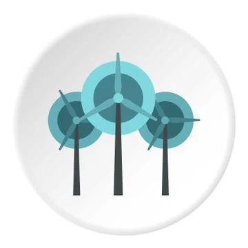 Wind turbine icon circle Stock Illustration