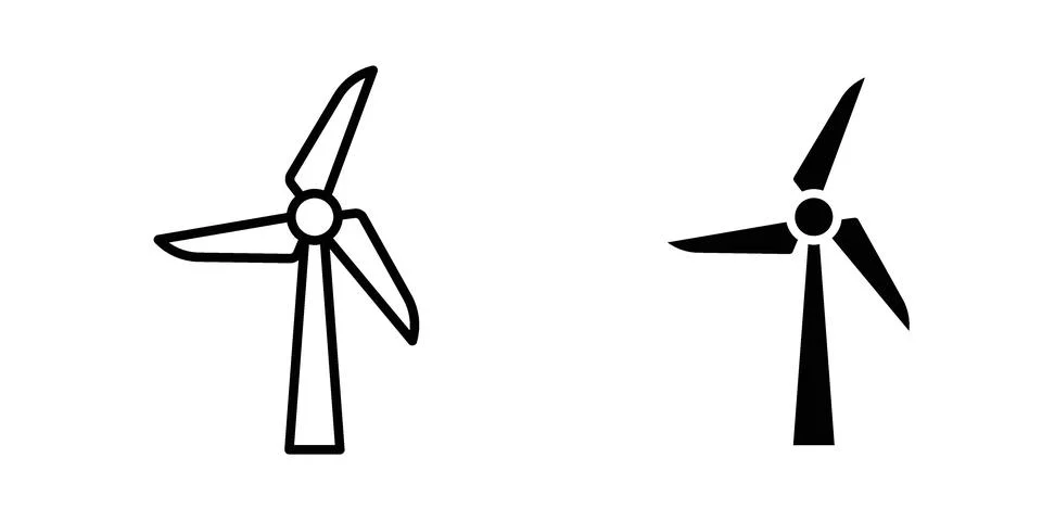 Wind turbine icon for design projects and web UI Stock Illustration