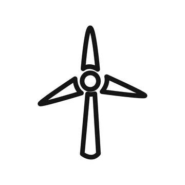 Wind turbine icon linear vector graphics sign Stock Illustration
