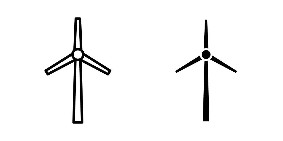 Wind turbine icon for web projects Stock Illustration