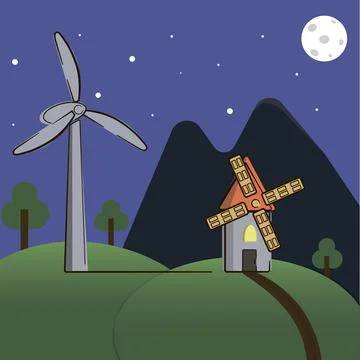 Wind turbine Stock Illustration