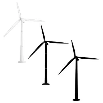 Wind turbine illustration. Vector. Stock Illustration
