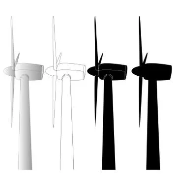 Wind turbine illustration. Vector. Stock Illustration