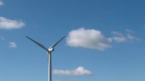 Wind Turbine with Jet in background Stock Footage 52849694