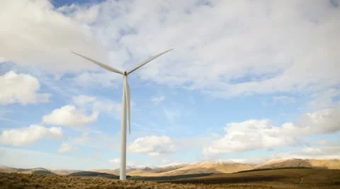 Wind turbine in landscape Stock Footage 22018536