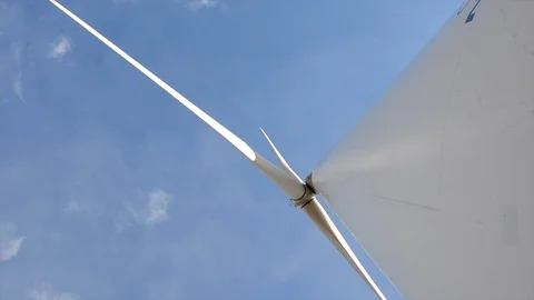 Wind Turbine, looking up at the blades Stock Footage 127542054