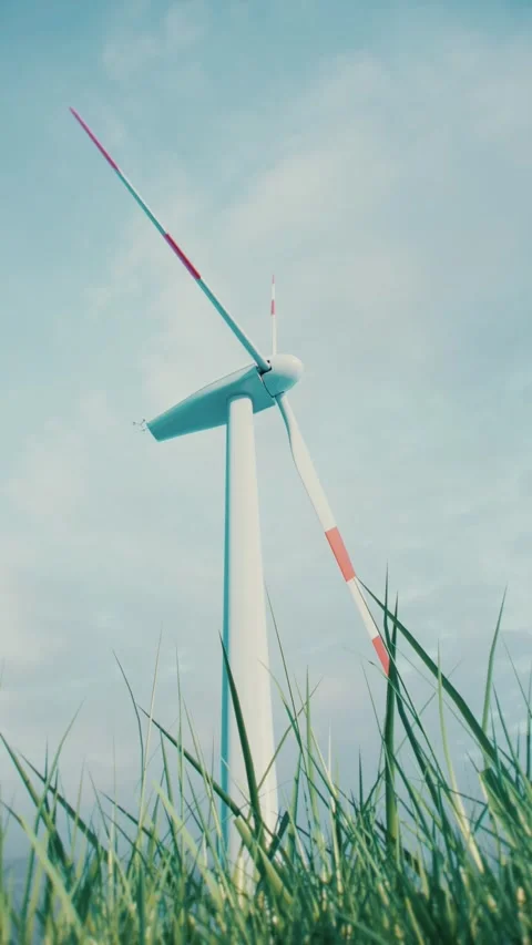 Wind Turbine Loop with Separate Alpha Channel for Clean Energy Compositing Stock-Footage 336603014