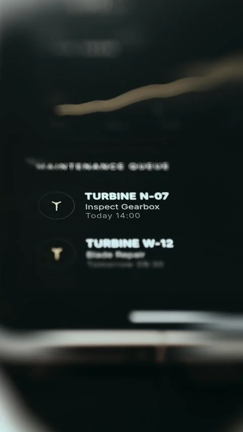 Wind Turbine Maintenance Queue for Gearbox Inspection Stock Footage 338403024