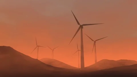 Wind turbine in a mars 스톡 동영상 70058069