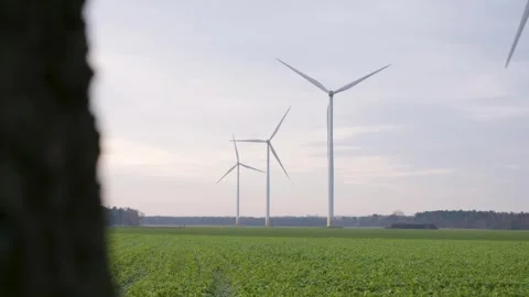 Wind turbine in meadow Stock Footage 240732461