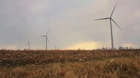 Wind Turbine Medium 29.97 1080 Stock Footage 10685573