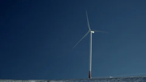 Wind turbine on mountain Stock Footage 100519648