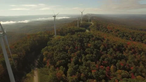 Wind Turbine Mountain View Stock Footage