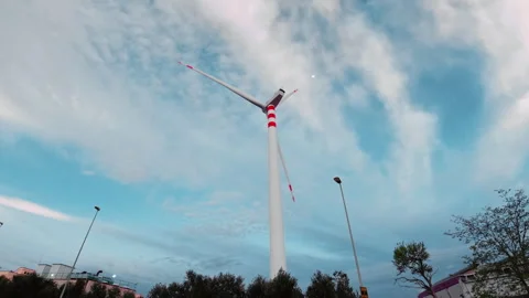 Wind Turbine Is Moving Fast Timelapse Stock Footage 242417760