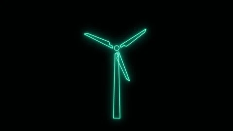 Wind turbine neon Stock Footage 266926294