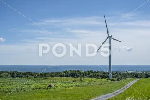 Wind turbine in Northern New York,Lowville, New York, United States of America Stock Photos